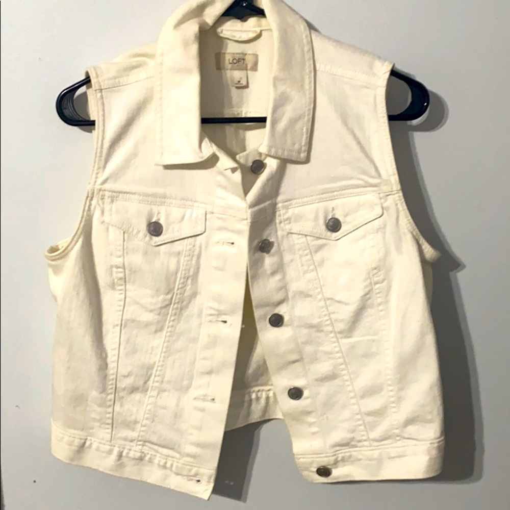 White denim vest